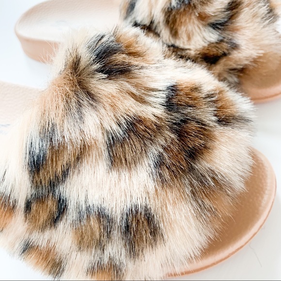 SuperJack Brown Leopard Faux Fur Sandals 407 - Picture 6 of 7